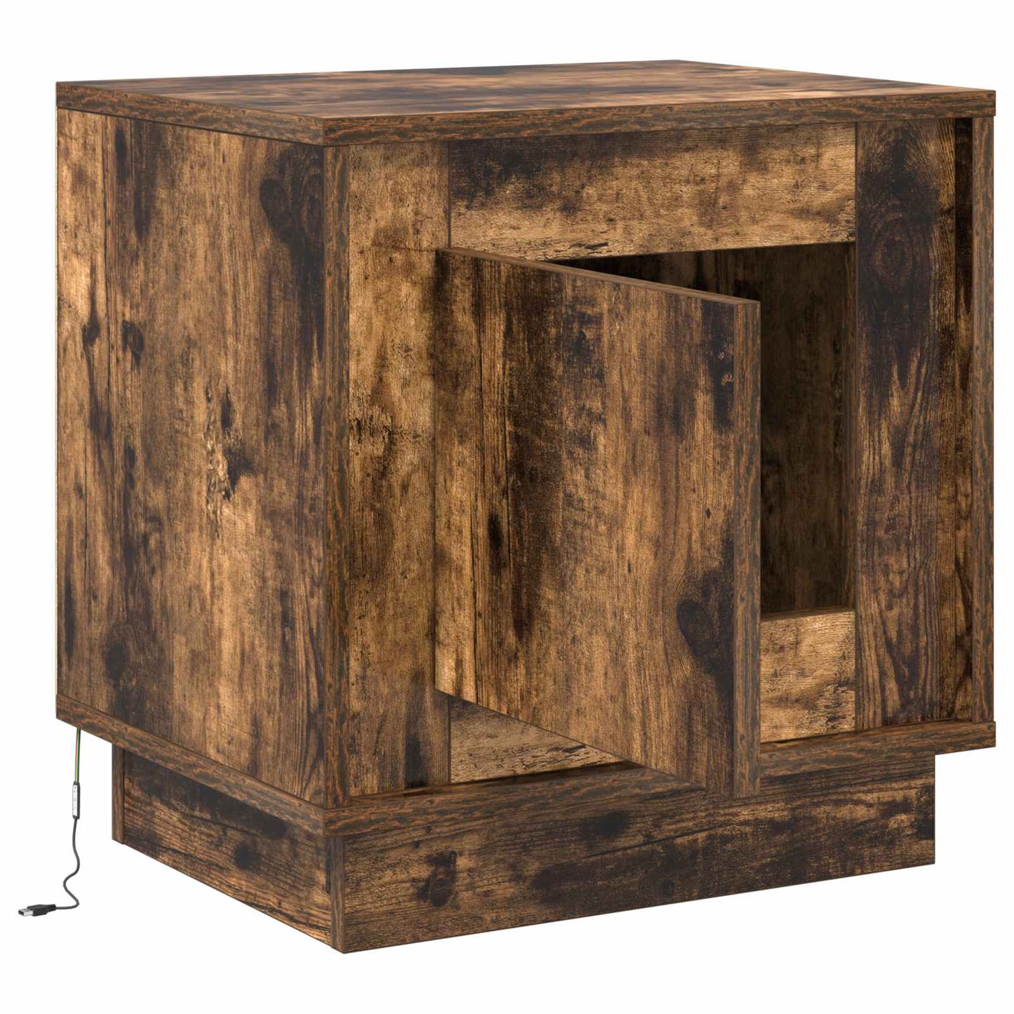 Nattbordskap Røkt eik 44 x 34,5 x 45 cm Konstruert tre