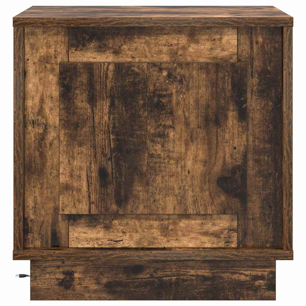 Nattbordskap 2 pcs Røkt eik 44 x 34,5 x 45 cm Konstruert tre