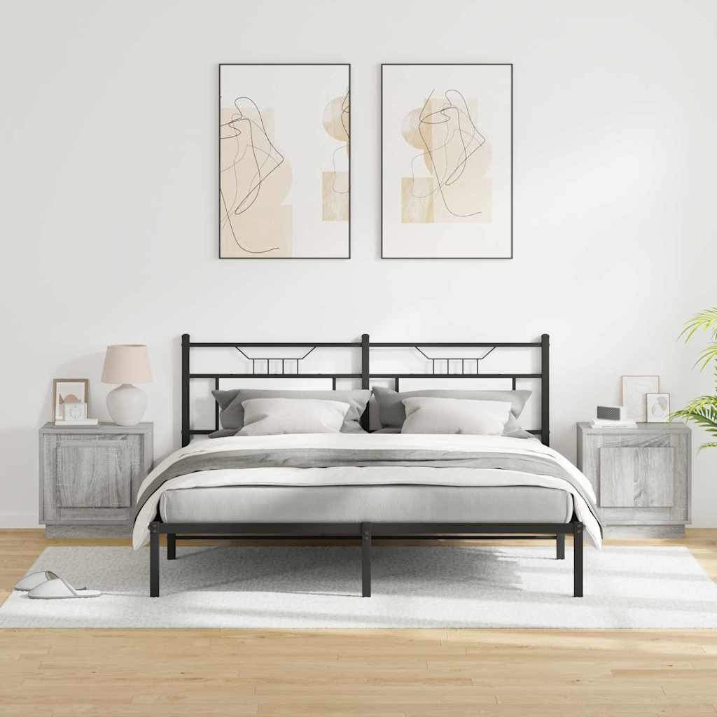 Nattbordskap med 2 pcs Grå 44 x 34,5 x 45 cm Konstruert tre