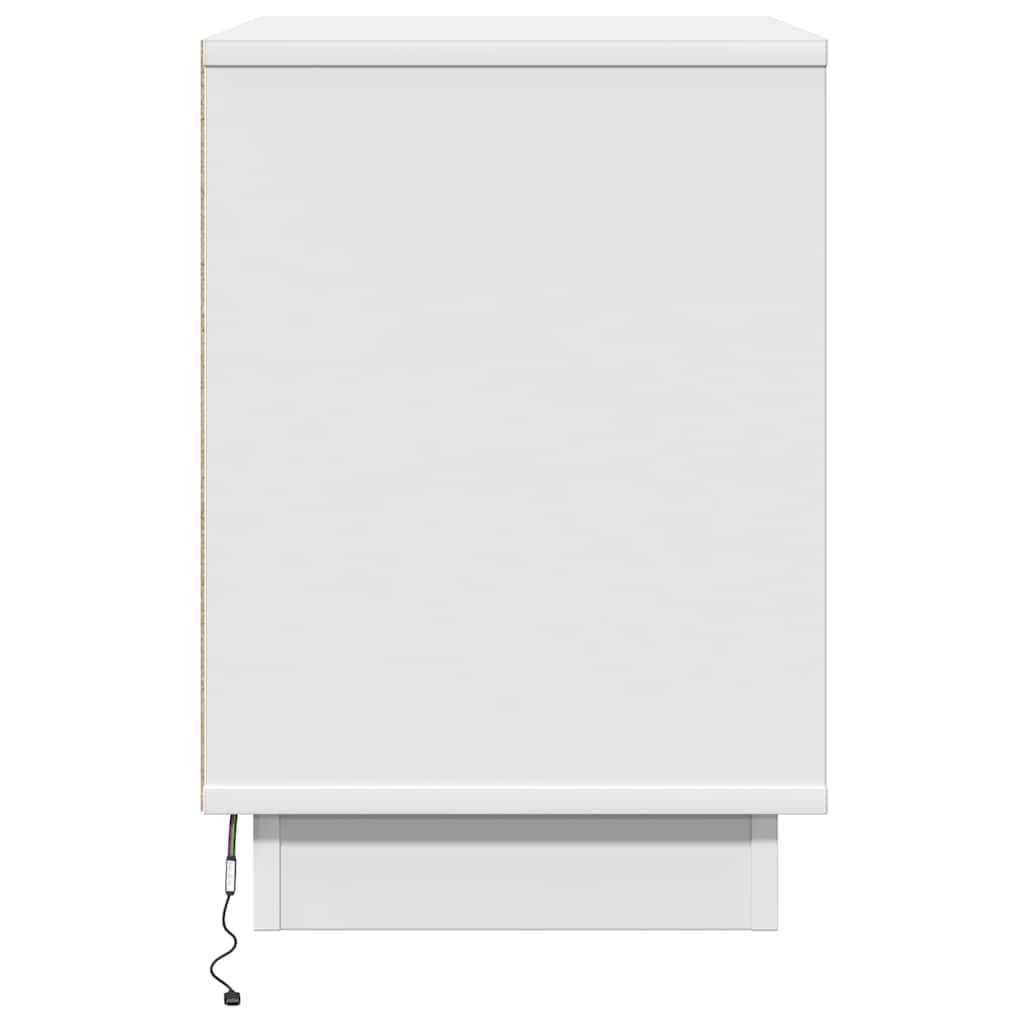 Nattbordskap med skuff Hvit 50 x 34.5 x 50 cm. Konstruert tre