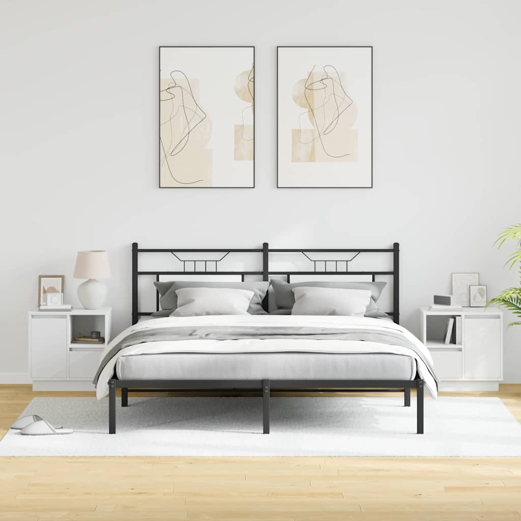 Nattbordskap med 2 pcs Hvit 50 x 34.5 x 50 cm. Konstruert tre