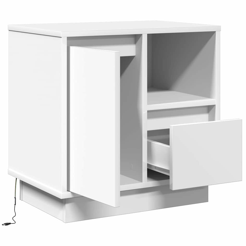 Nattbordskap 2 pcs Hvit 50 x 34,5 x 50 cm. Konstruert tre