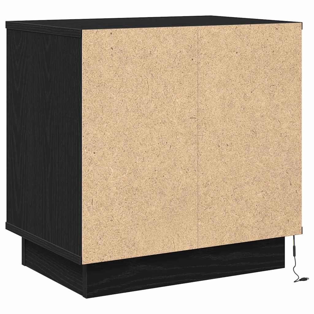 Nattbordskap Svart Eik 50 x 34,5 x 50 cm. Konstruert tre