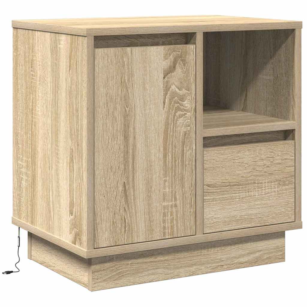 Nattbordskap 2 pcs Sonoma eik 50 x 34,5 x 50 cm. Konstruert tre
