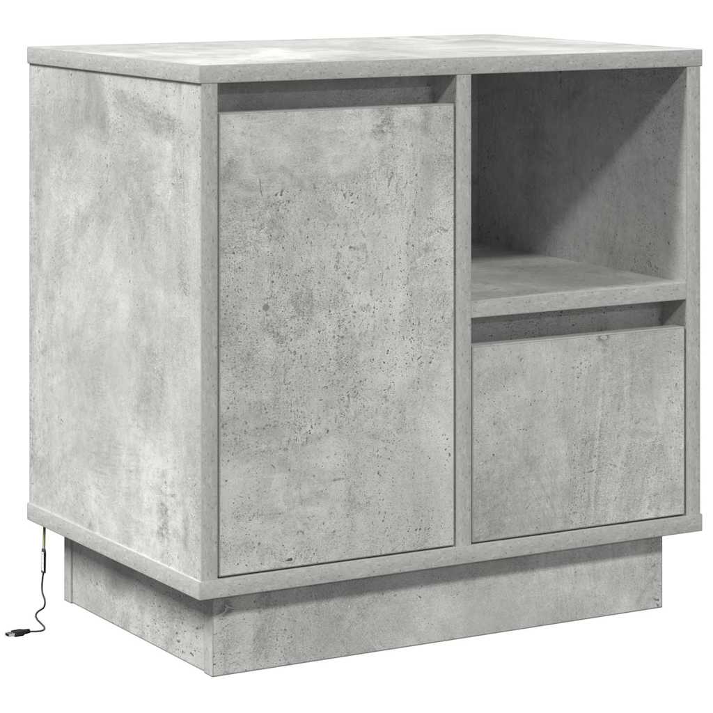 Nattbordskap 2 pcs Betonggrå 50 x 34,5 x 50 cm. Konstruert tre