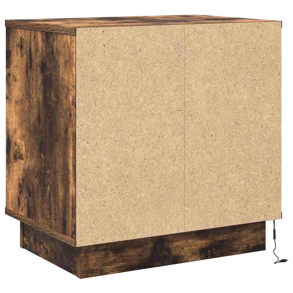 Nattbordskap 2 pcs Røkt eik 50 x 34,5 x 50 cm. Konstruert tre