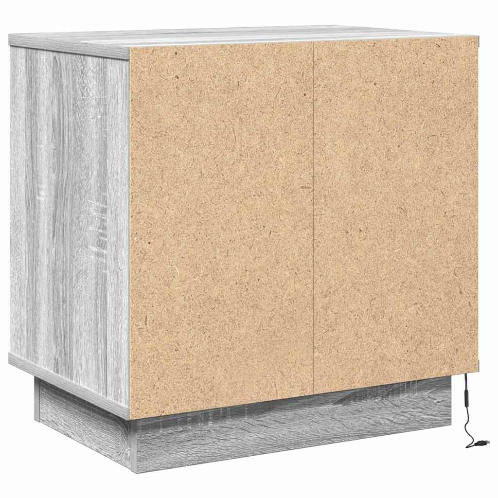 Nattbordskap 2 pcs Grå 50 x 34,5 x 50 cm. Konstruert tre