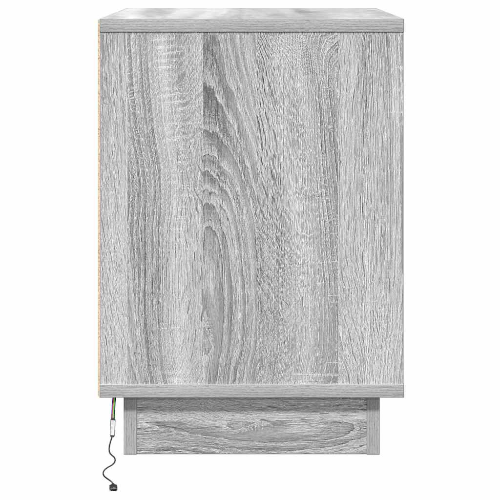 Nattbordskap 2 pcs Grå 50 x 34,5 x 50 cm. Konstruert tre