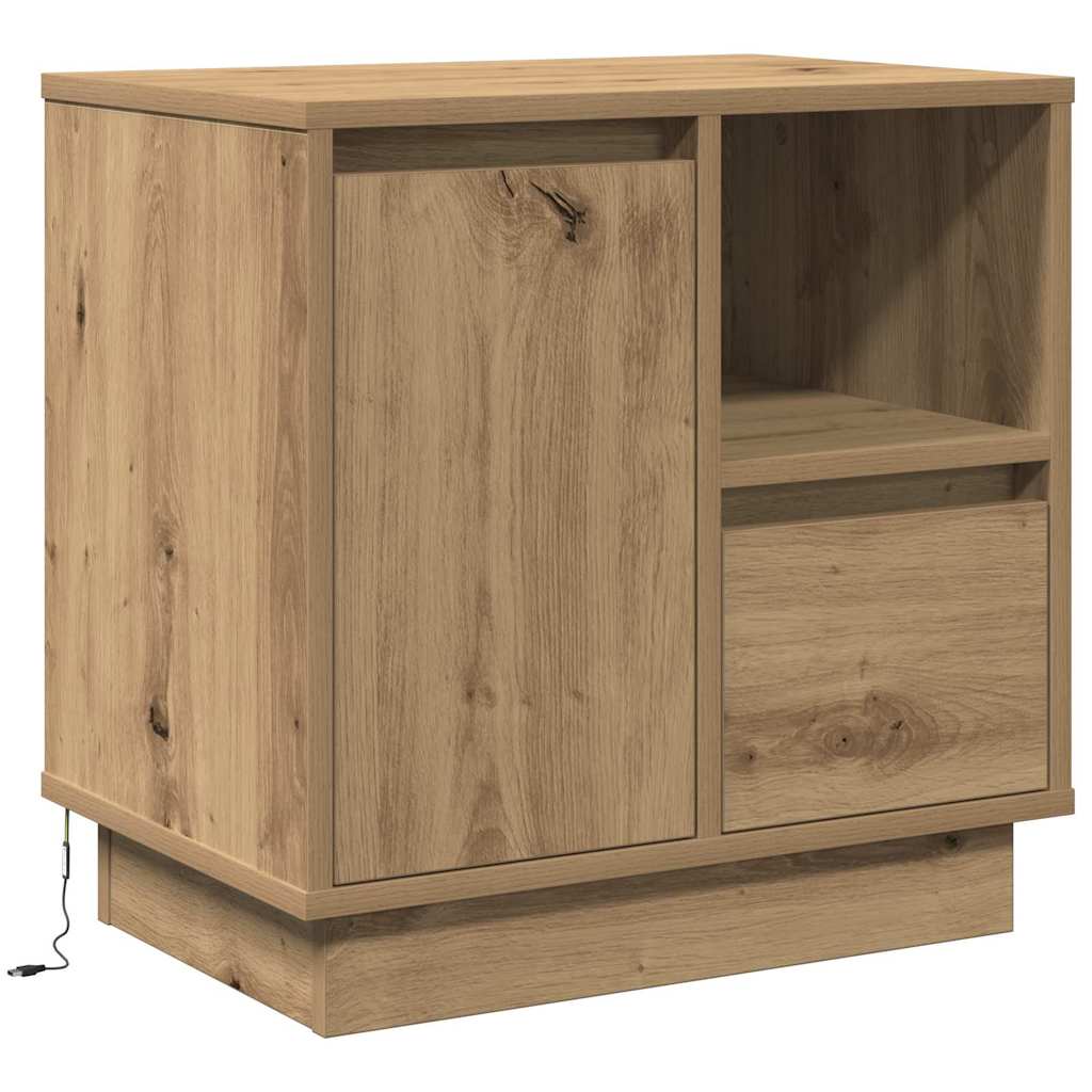 Nattbordskap Artisan Eik 50 x 34,5 x 50 cm. Konstruert tre