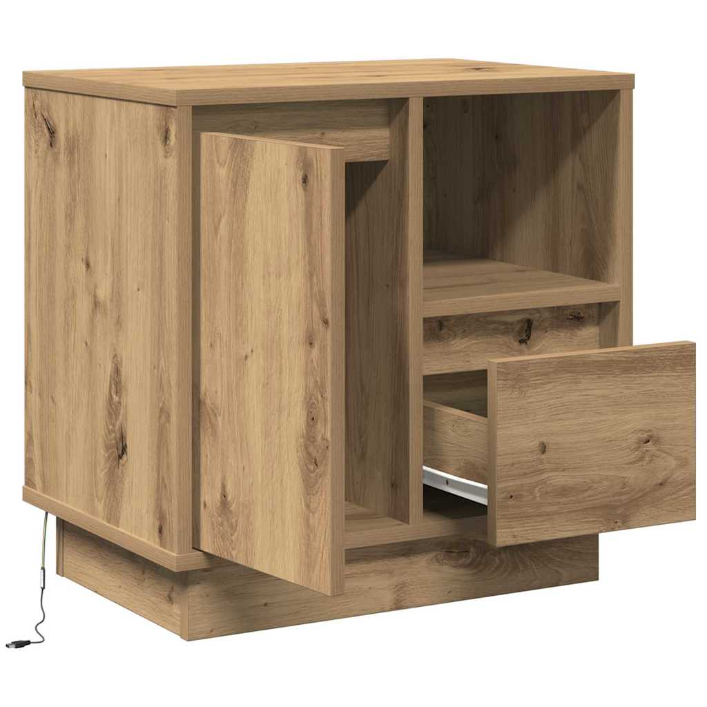 Nattbordskap Artisan Eik 50 x 34,5 x 50 cm. Konstruert tre