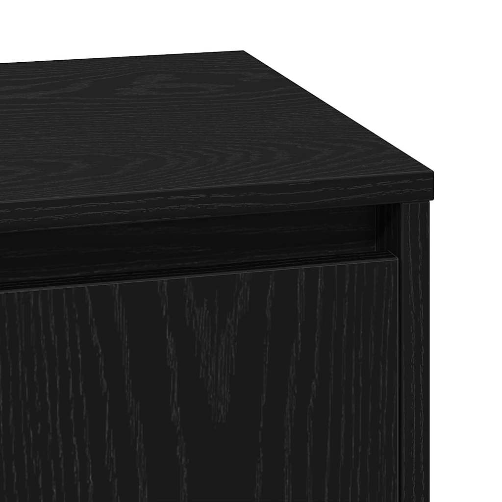Nattbordskap Svart Eik 39 x 34,5 x 50 cm Konstruert tre