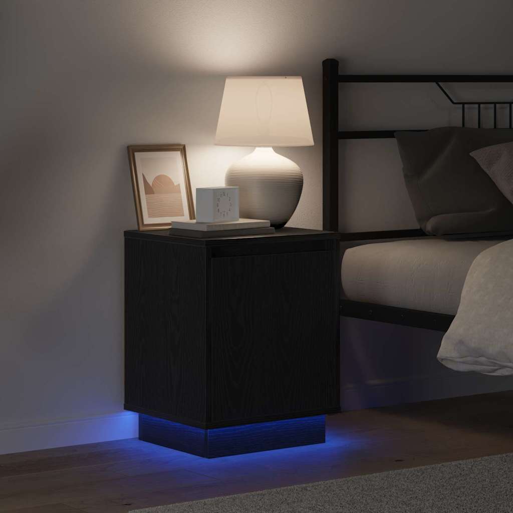 Nattbordskap med Svart 39 x 34.5 x 50 cm Konstruert tre