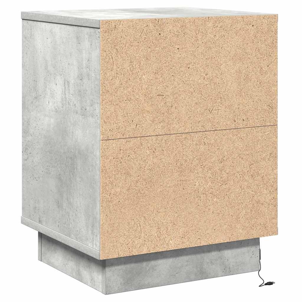 Nattbordskap 2 pcs Betonggrå 39 x 34,5 x 50 cm Konstruert tre