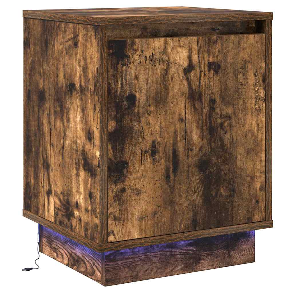 Nattbordskap Røkt eik 39 x 34,5 x 50 cm Konstruert tre