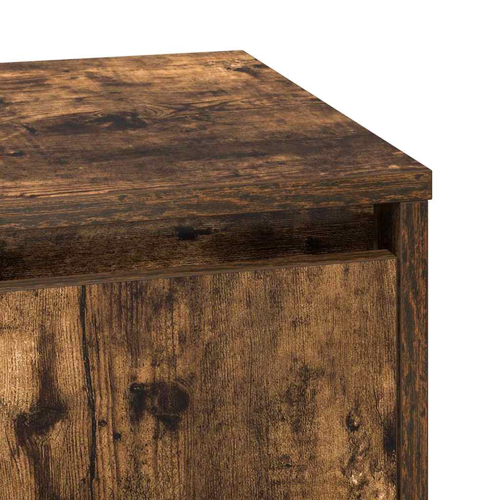 Nattbordskap 2 pcs Røkt eik 39 x 34.5 x 50 cm Konstruert tre