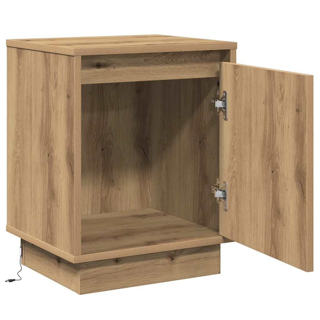 Nattbordskap 2 pcs Artisan Eik 39 x 34,5 x 50 cm Konstruert tre
