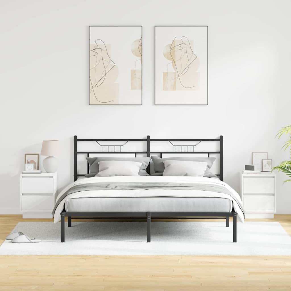 Nattbordskap med 2 pcs Hvit 39 x 34.5 x 50 cm Konstruert tre