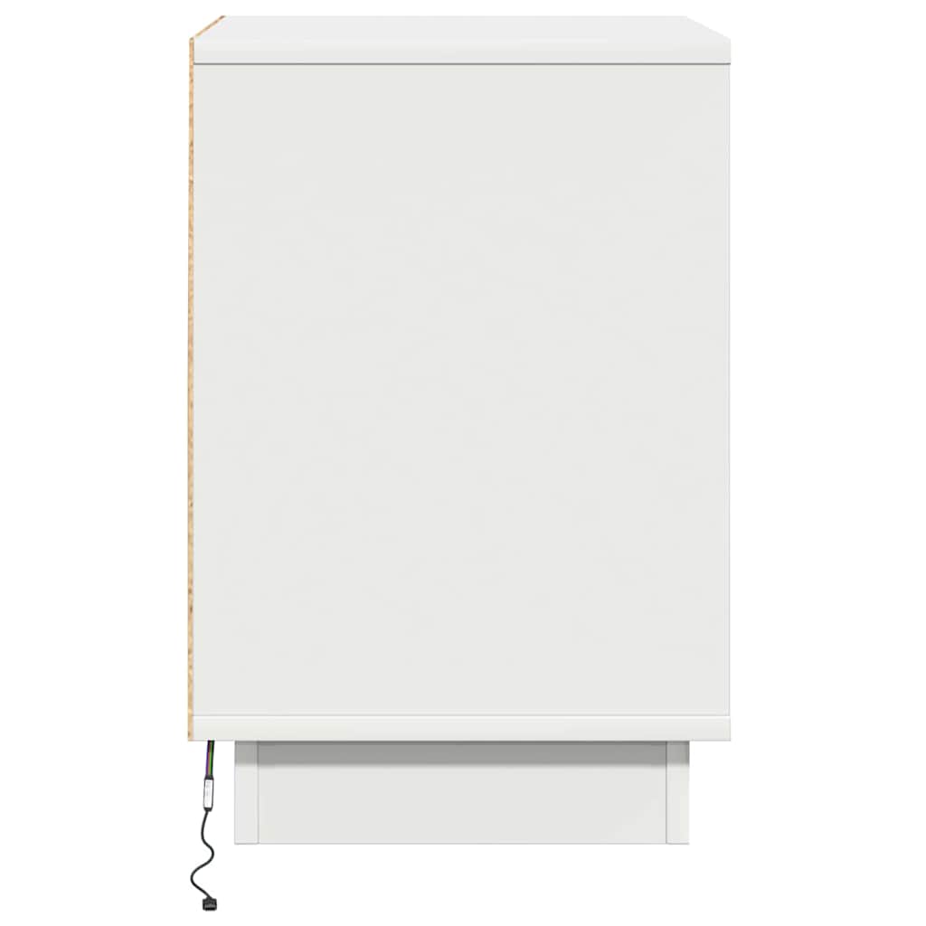 Nattbordskap med 2 pcs Hvit 39 x 34.5 x 50 cm Konstruert tre