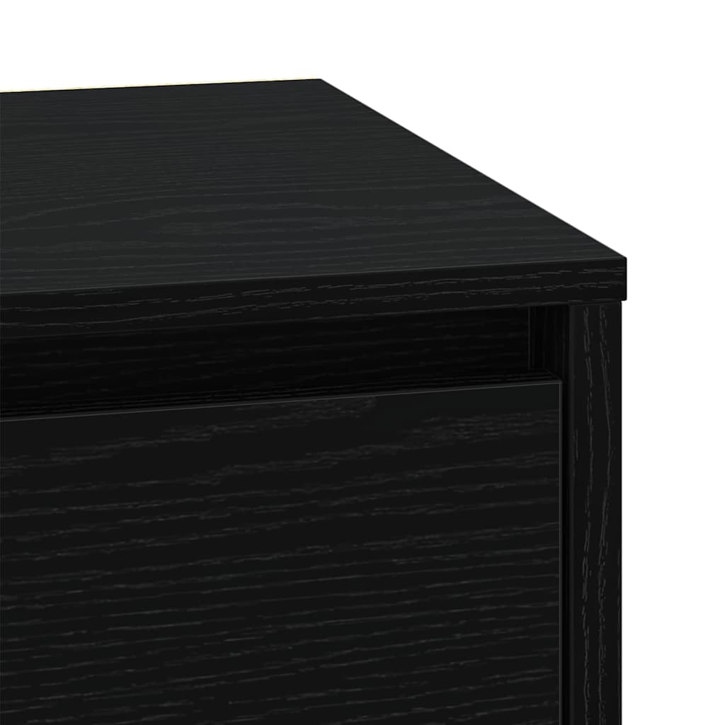 Nattbordskap Svart Eik 39 x 34,5 x 50 cm Konstruert tre