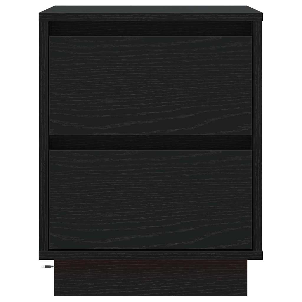 Nattbordskap 2 pcs Svart Eik 39 x 34,5 x 50 cm Konstruert tre