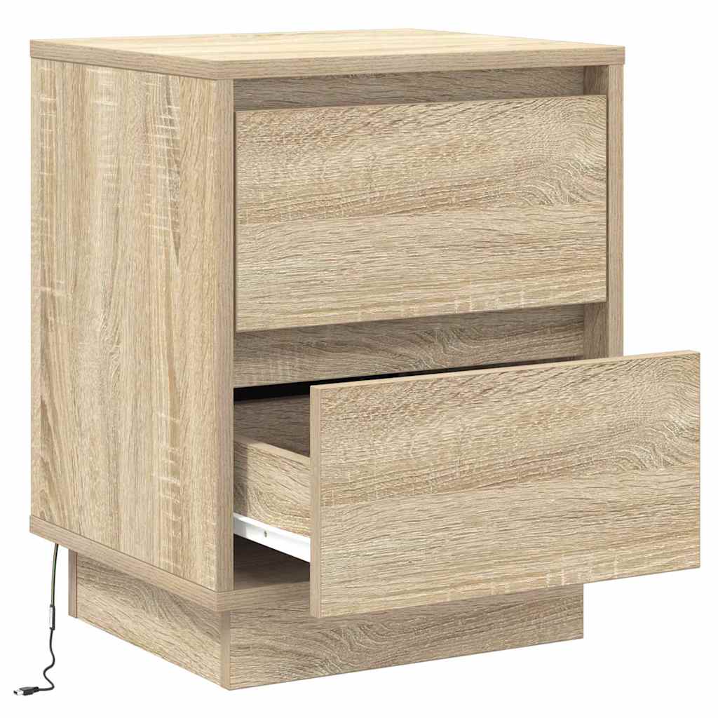 Nattbordskap Sonoma eik 39 x 34,5 x 50 cm Konstruert tre