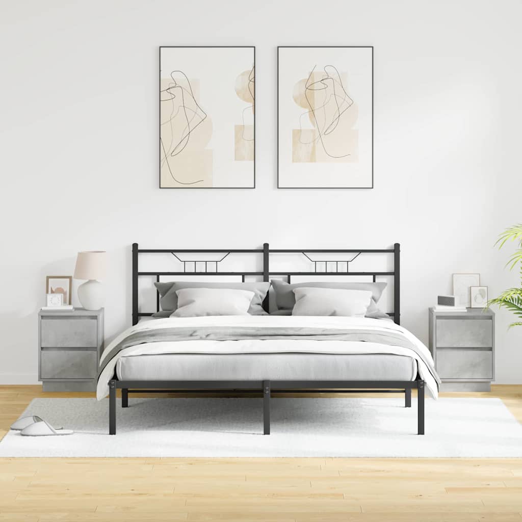 Nattbordskap 2 pcs Betonggrå 39 x 34.5 x 50 cm Konstruert tre