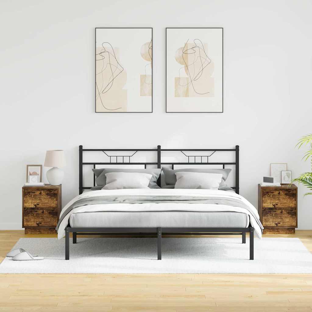 Nattbordskap 2 pcs Røkt eik 39 x 34.5 x 50 cm Konstruert tre