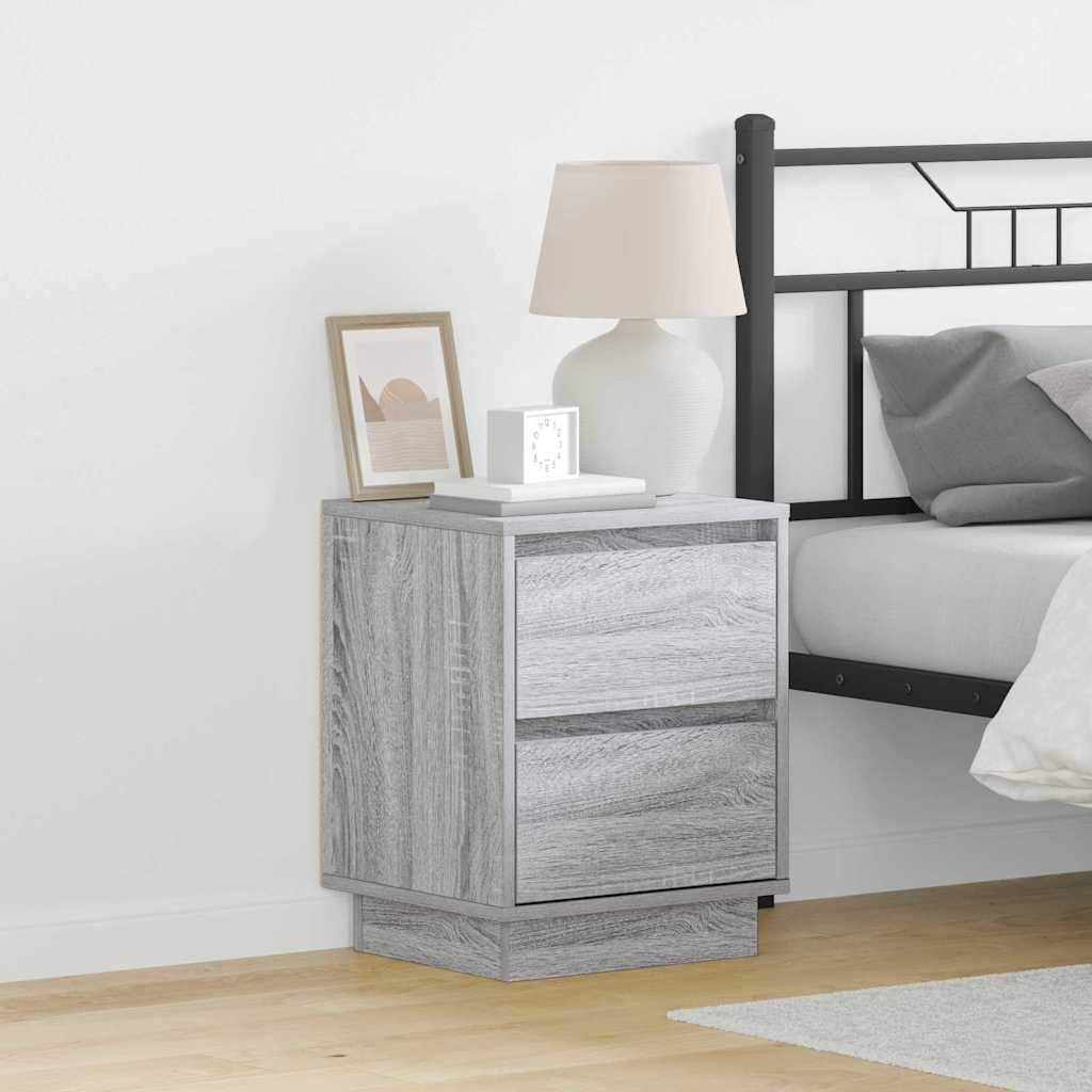 Nattbordskap 2 pcs Grå 39 x 34,5 x 50 cm Konstruert tre