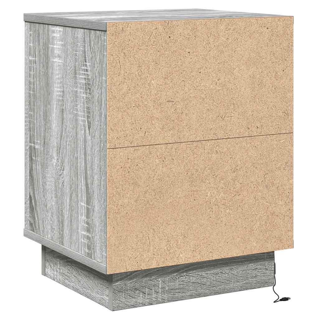 Nattbordskap 2 pcs Grå 39 x 34,5 x 50 cm Konstruert tre