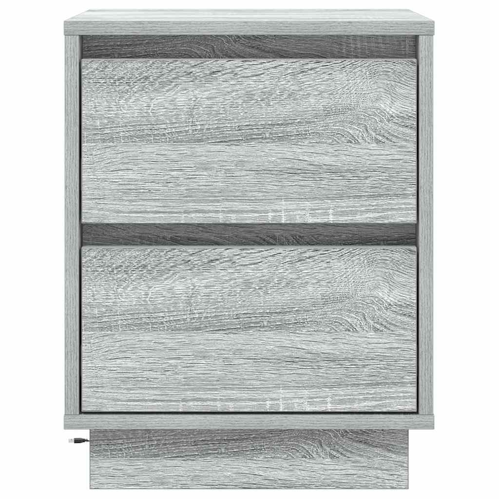 Nattbordskap 2 pcs Grå 39 x 34,5 x 50 cm Konstruert tre