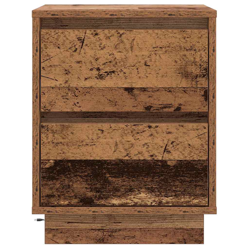 Nattbordskap 2 pcs Gammelt tre 39 x 34,5 x 50 cm Konstruert tre