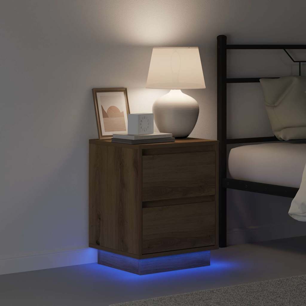 Nattbordskap 2 pcs artisan eik 39 x 34.5 x 50 cm Konstruert tre