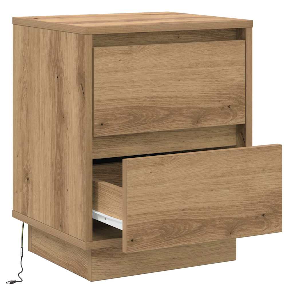 Nattbordskap 2 stk. Artisan Eik 39 x 34,5 x 50 cm