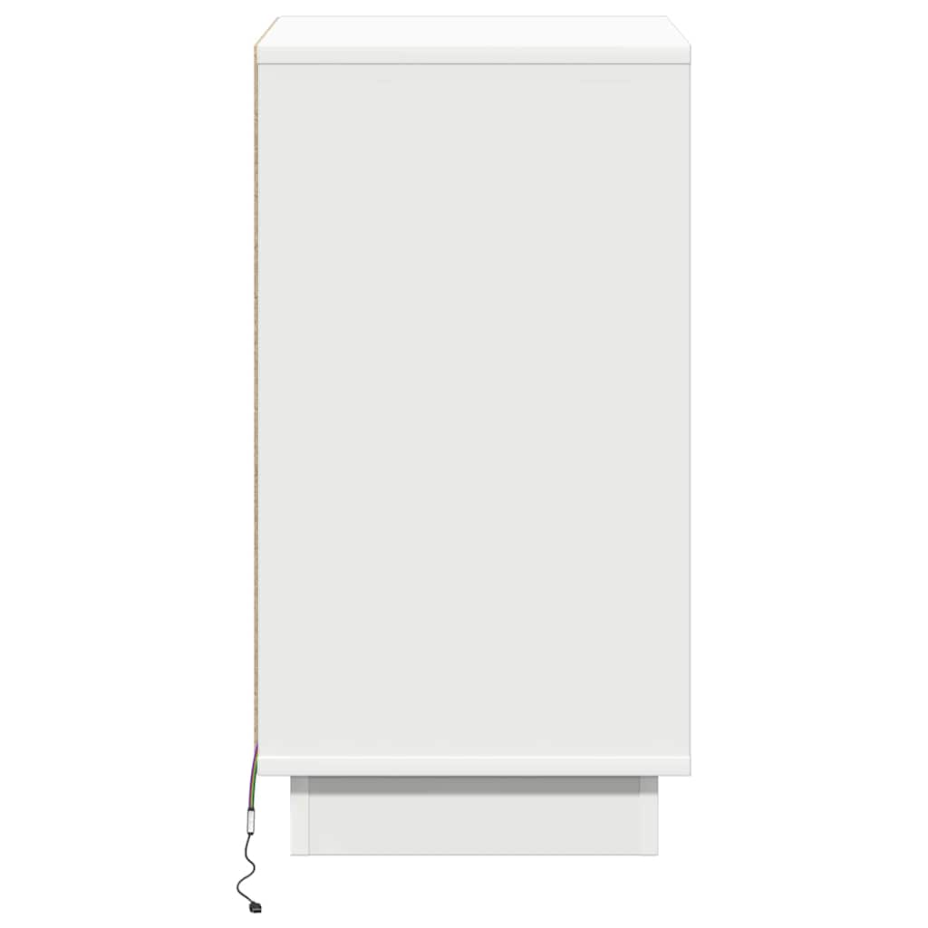 Nattbordskap med skuff Hvit 39 x 34.5 x 65 cm Konstruert tre