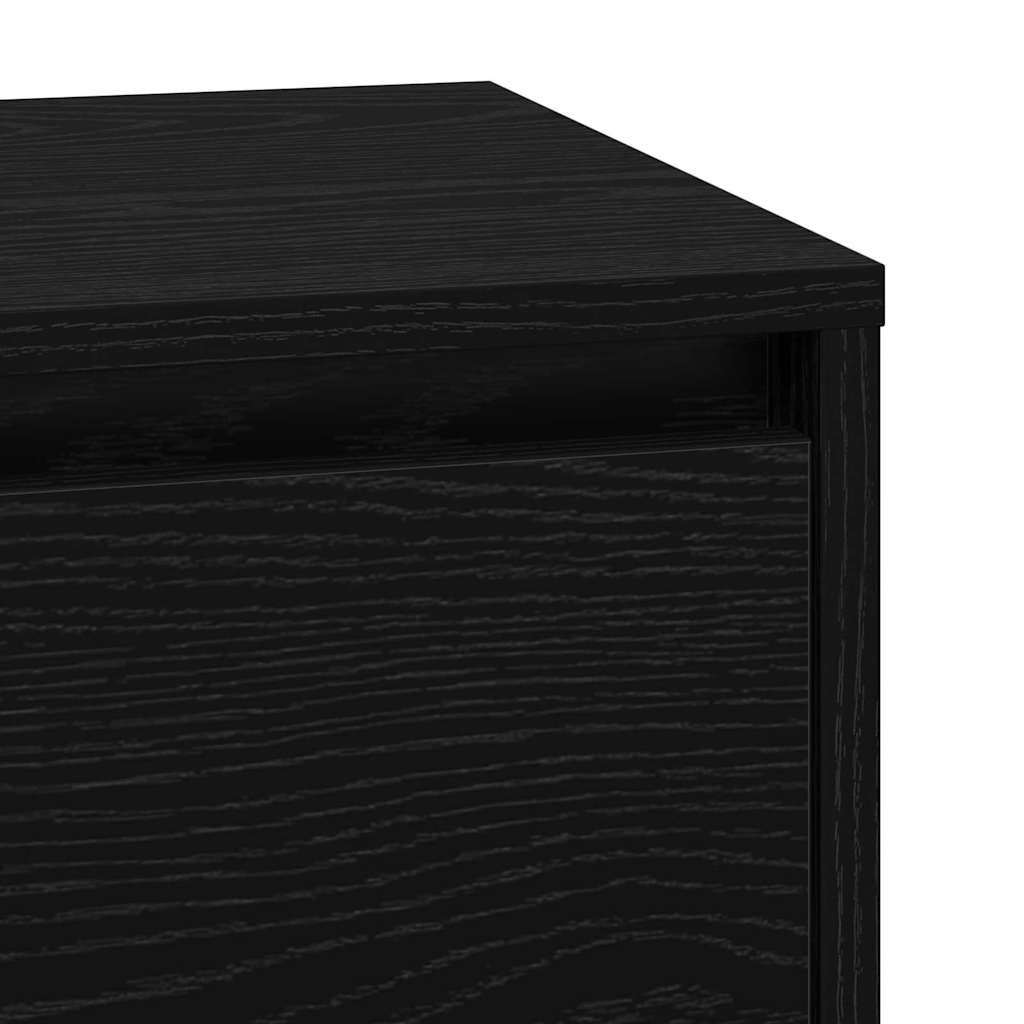 Nattbordskap Svart Eik 39 x 34,5 x 65 cm Konstruert tre