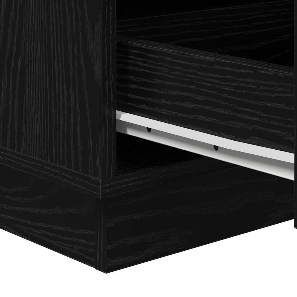 Nattbordskap Svart Eik 39 x 34,5 x 65 cm Konstruert tre
