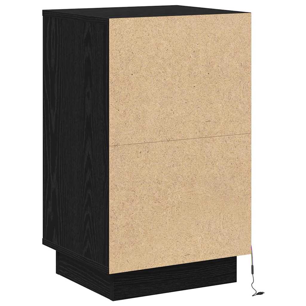 Nattbordskap Svart Eik 39 x 34,5 x 65 cm Konstruert tre