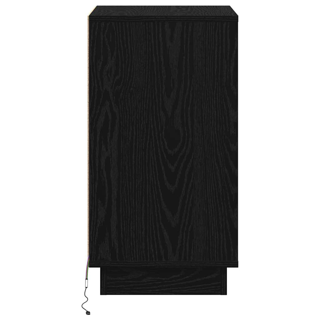 Nattbordskap Svart Eik 39 x 34,5 x 65 cm Konstruert tre