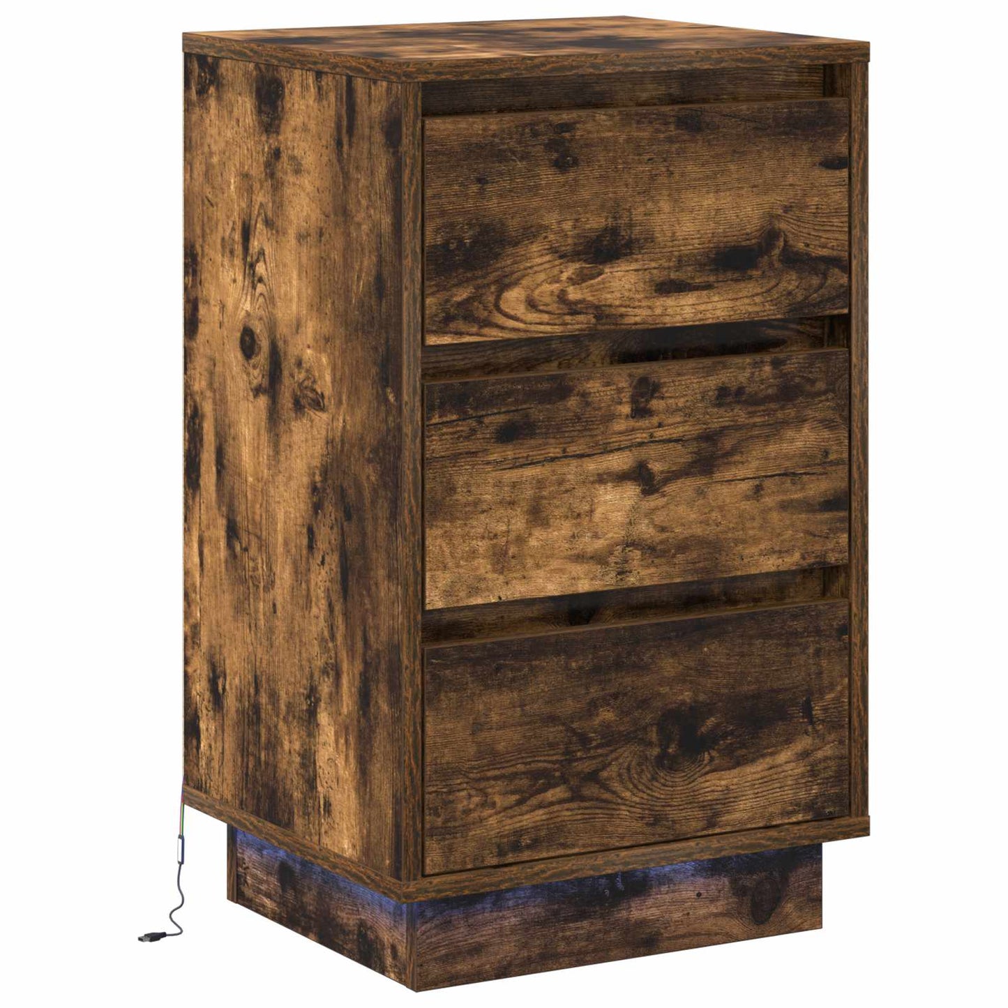 Nattbordskap Røkt eik 39 x 34,5 x 65 cm Konstruert tre