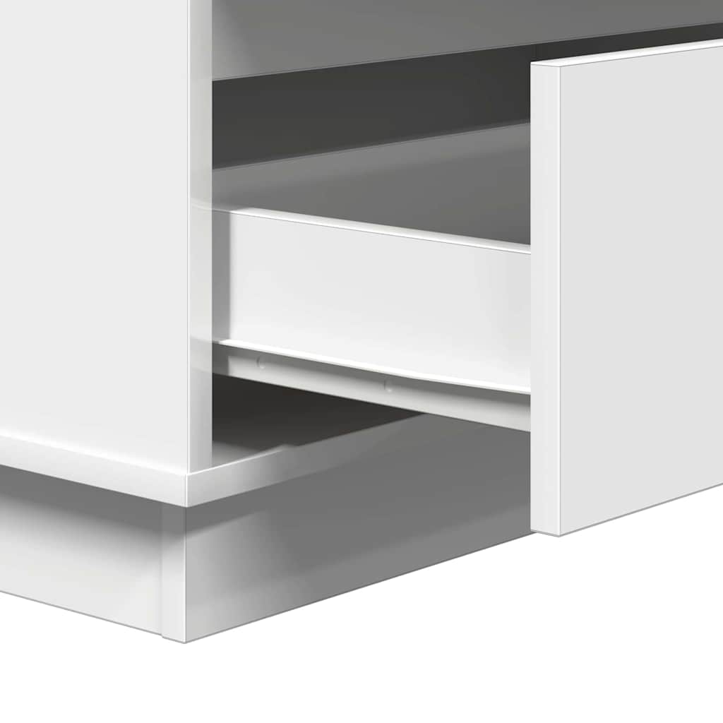 Nattbordskap med skuff Hvit 71 x 34,5 x 75 cm Konstruert tre