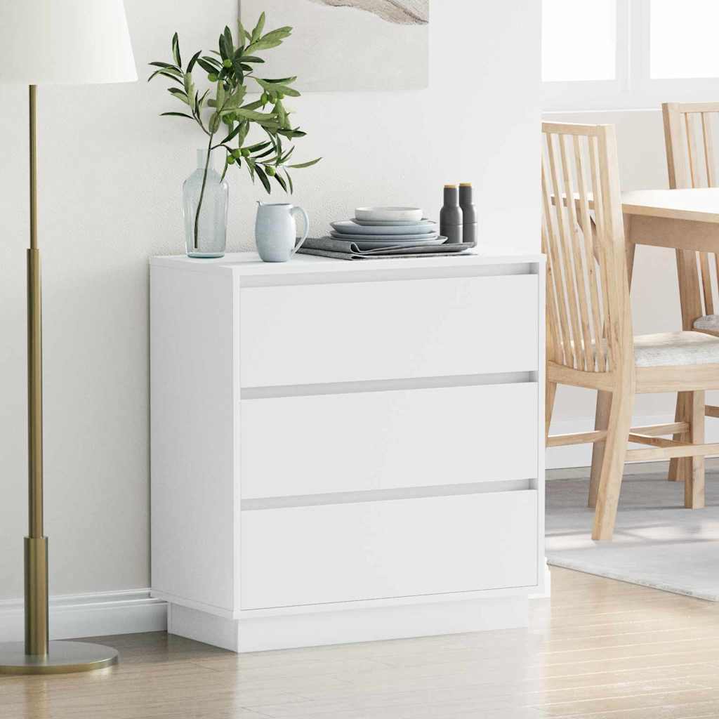 Nattbordskap med skuff Hvit 71 x 34,5 x 75 cm Konstruert tre