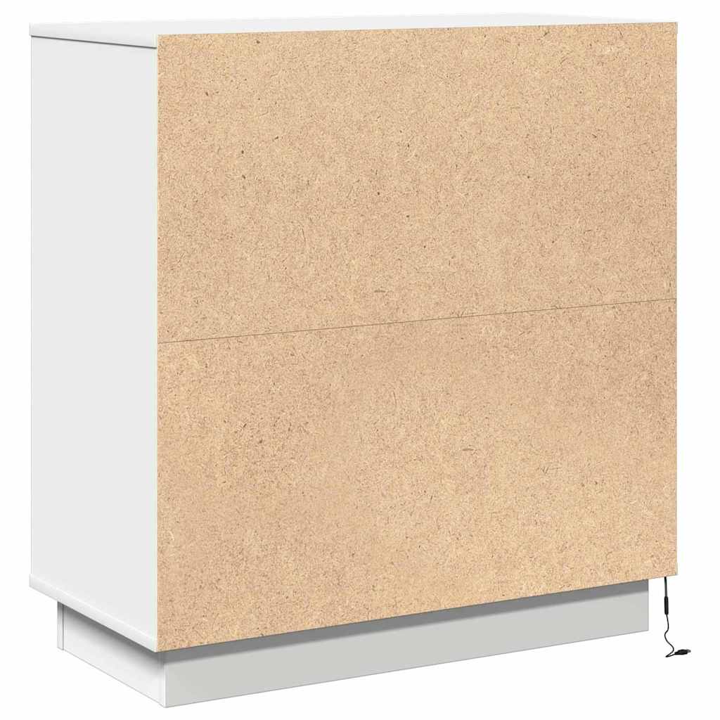 Nattbordskap med skuff Hvit 71 x 34,5 x 75 cm Konstruert tre
