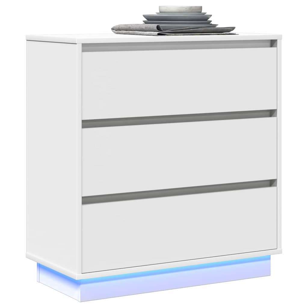 Nattbordskap med skuff Hvit 71 x 34,5 x 75 cm Konstruert tre