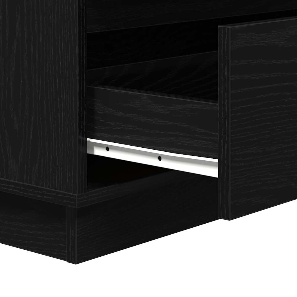 Nattbordskap Svart Eik 71 x 34,5 x 75 cm Konstruert tre