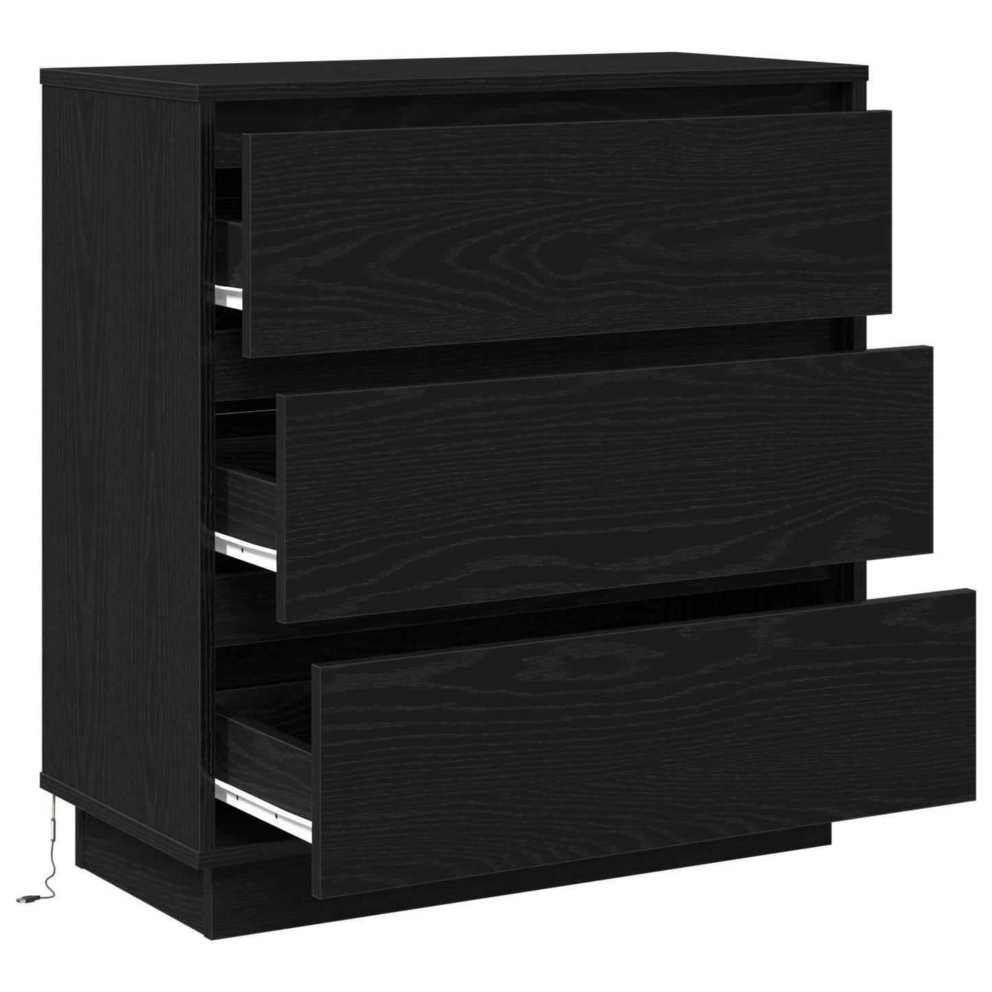 Nattbordskap Svart Eik 71 x 34,5 x 75 cm Konstruert tre