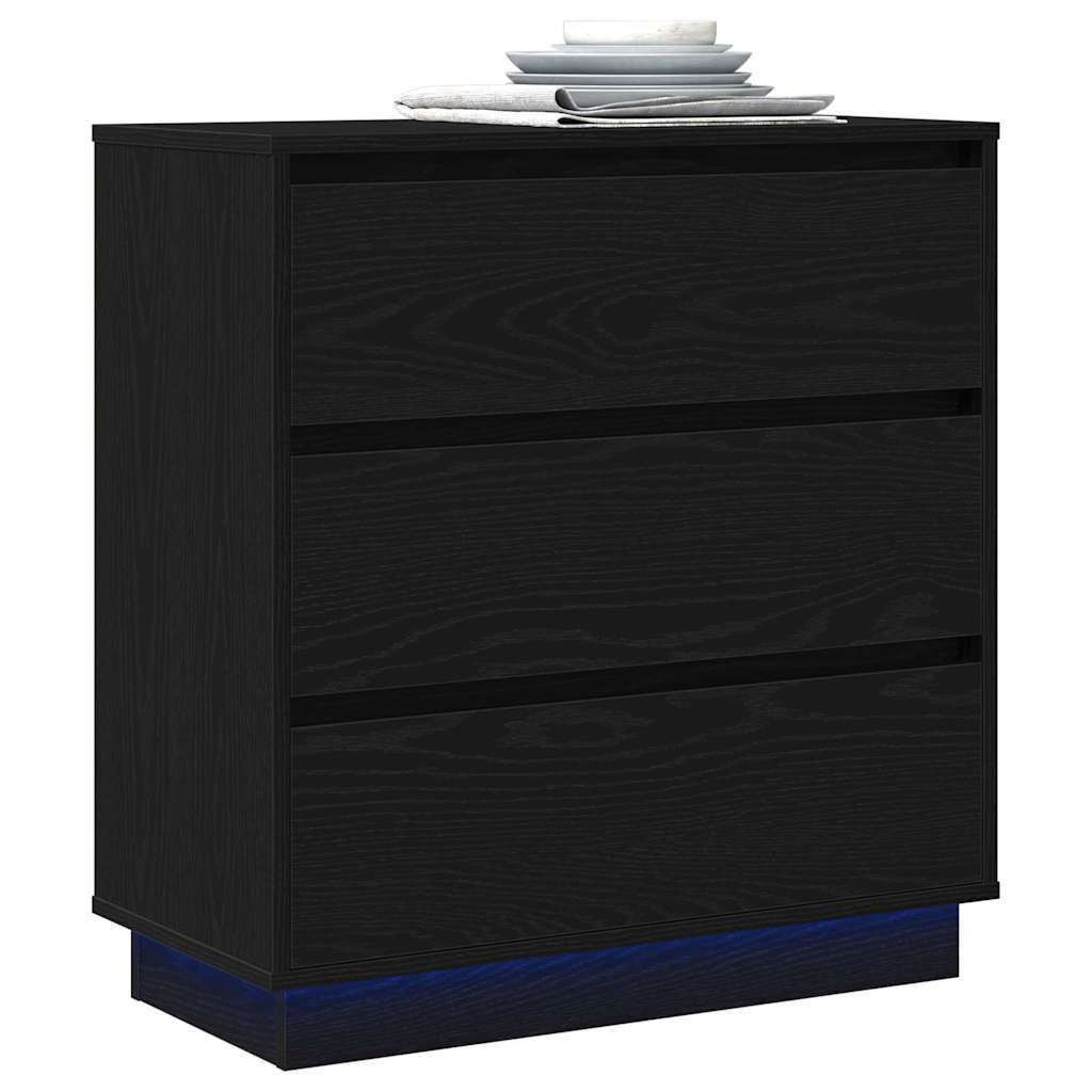 Nattbordskap Svart Eik 71 x 34,5 x 75 cm Konstruert tre