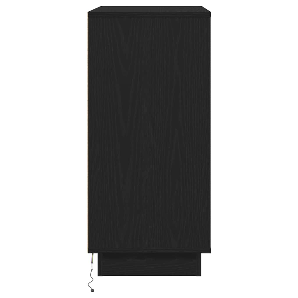 Nattbordskap Svart Eik 71 x 34,5 x 75 cm Konstruert tre