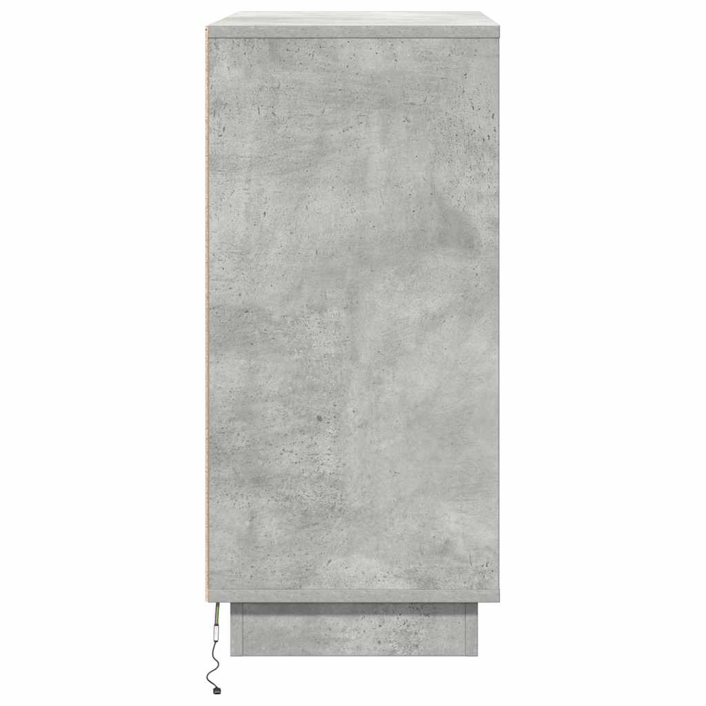 LED sideboard for Betonggrå 71 x 34,5 x 75 cm Konstruert tre