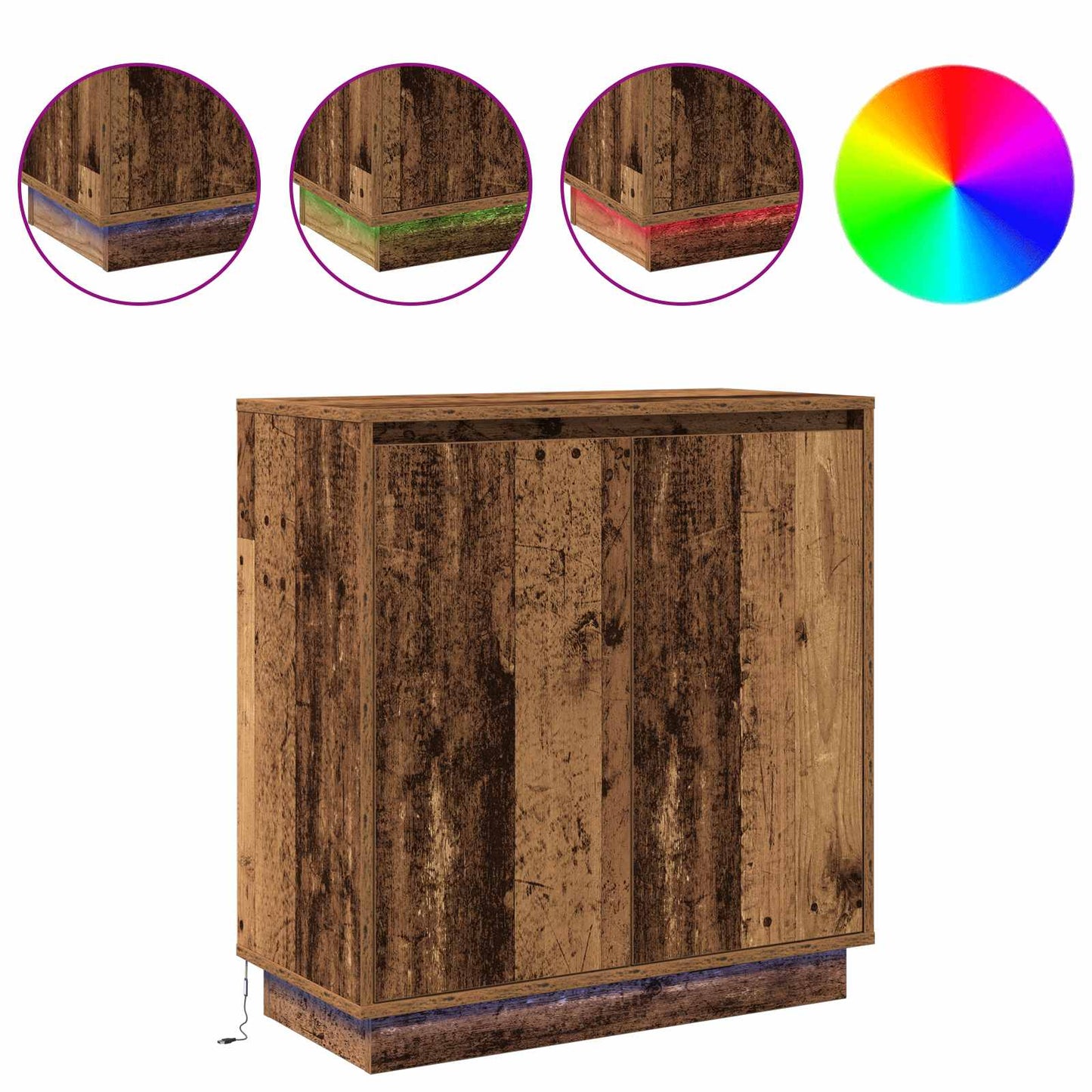 LED sideboard for Gammelt tre 71 x 34,5 x 75 cm Konstruert tre