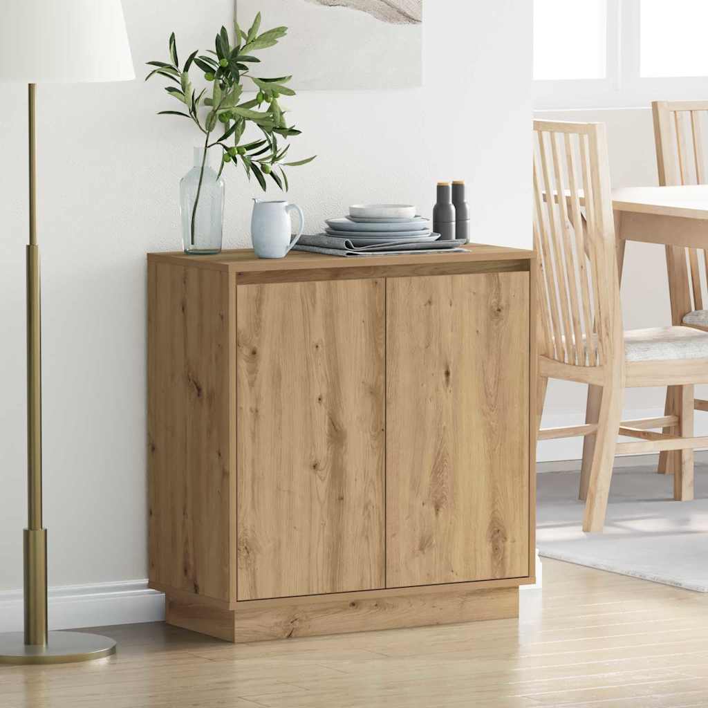 LED sideboard Artisan eik 71 x 34,5 x 75 cm Konstruert tre
